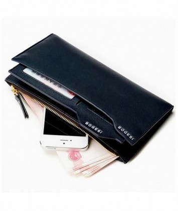 BOGESI Casual Black Genuine Leather Wallet